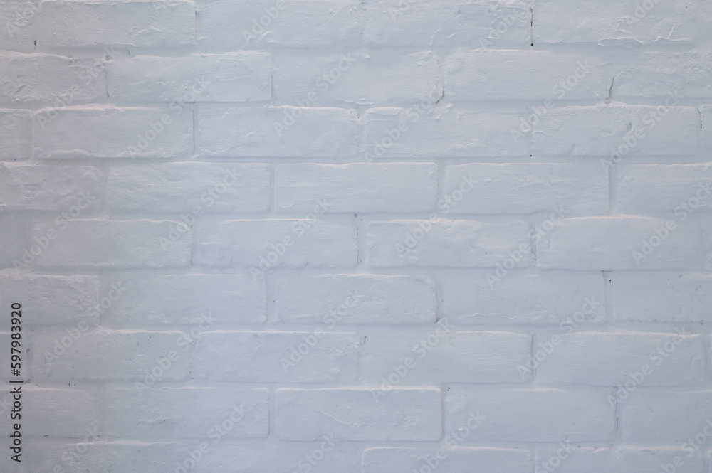 Fototapeta premium white brick wall texture background, interior design