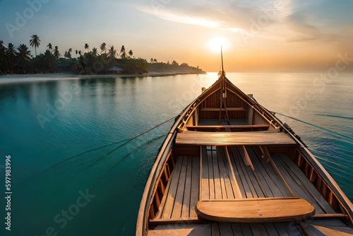 Serene sailing on a Zanzibar dhow. Generated by AI