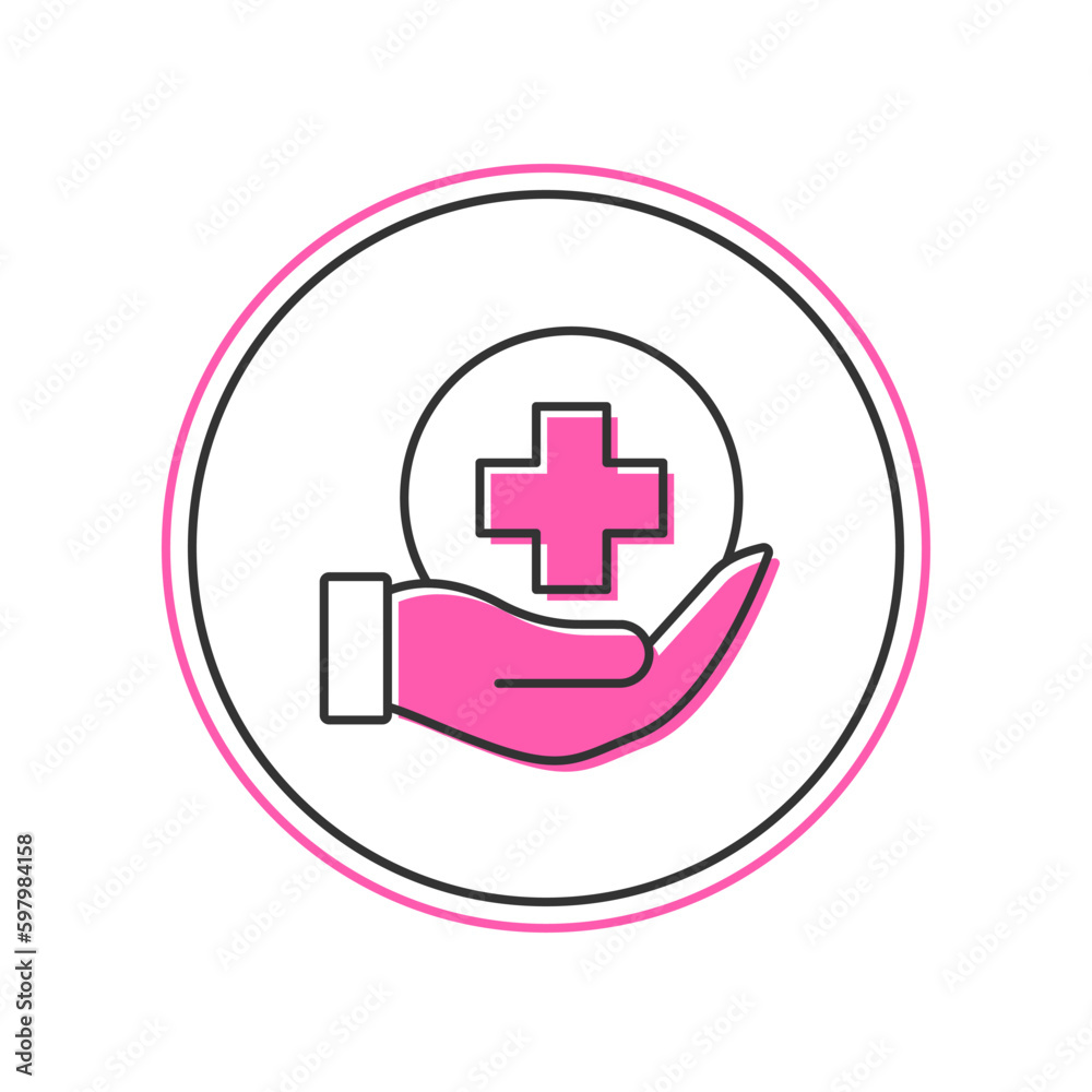 Filled outline Life insurance icon isolated on white background. Security, safety, protection, protect concept. Vector Filled outline Life insurance icon isolated on white background. Security, safety, protection, protect concept. Vector
