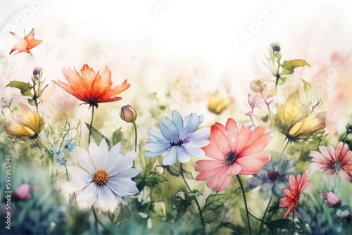 flower background  watercolor - Ai