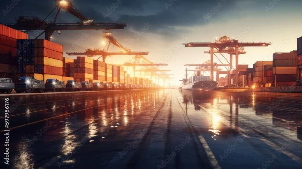 Global business logistics background. Generative AI Global business logistics background. Generative AI