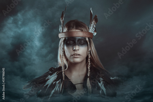 Storm shaman with eyes shut