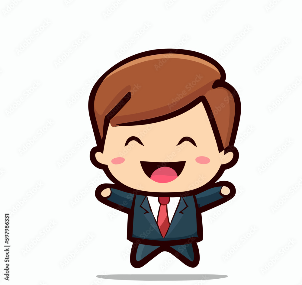 Cute little business man vector art Cute little business man vector art