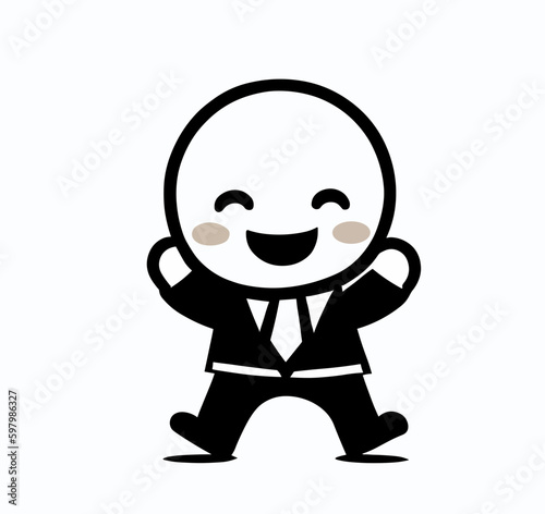 Cute little business man vector art