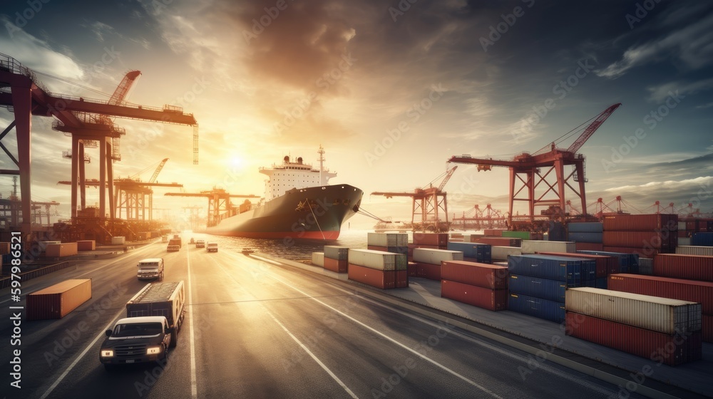 Global business logistics background. Generative AI Global business logistics background. Generative AI