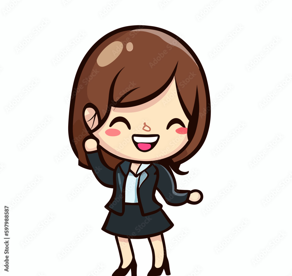 Cute little business woman vector art Cute little business woman vector art