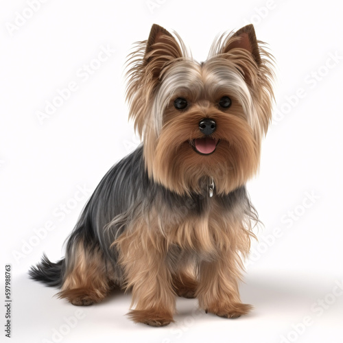 Yorkshire Terrier breed dog isolated on white background