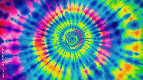 tie dye pattern illustration in different colors, generative ai technology