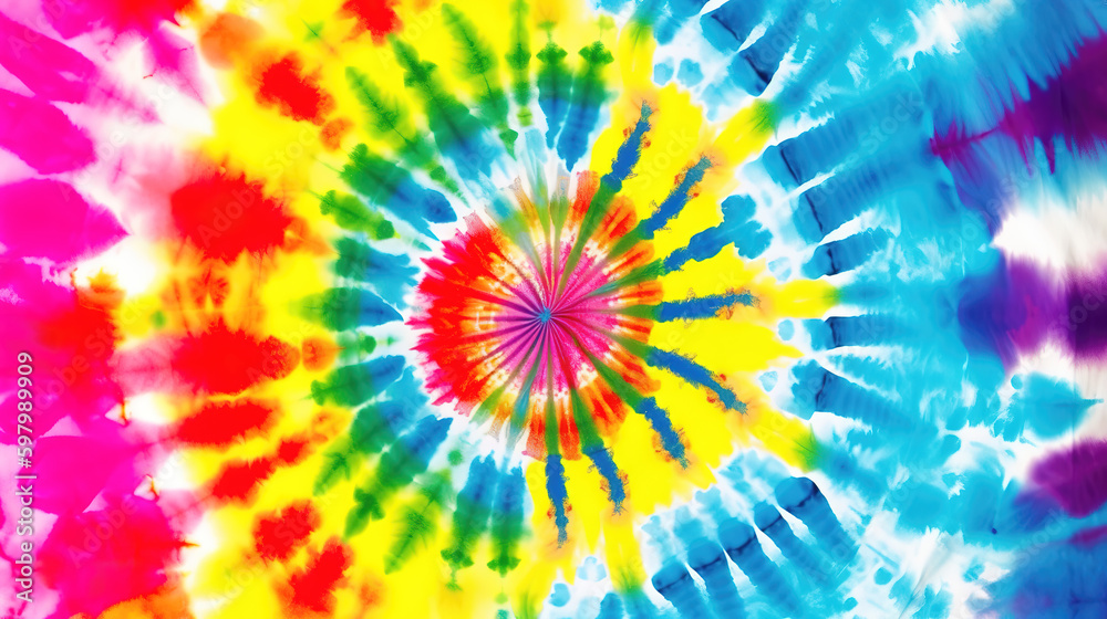 beautiful tie dye artwork in a circle way, generative ai technology