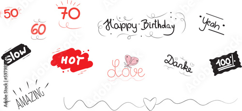 Worte, Zahlen, Stichwörter oder Ausdrücke - Patches oder sticker in unterschiedlichen Stilen