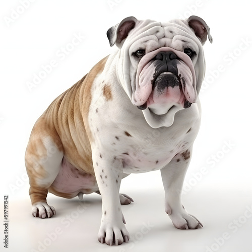 English Bulldog breed dog isolated on white background