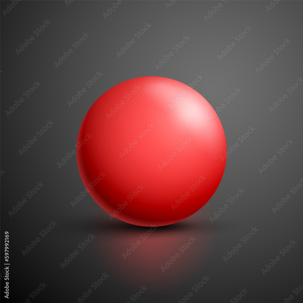 Red ball. Sphere on a dark background. Vector for your graphic design. Red ball. Sphere on a dark background. Vector for your graphic design.