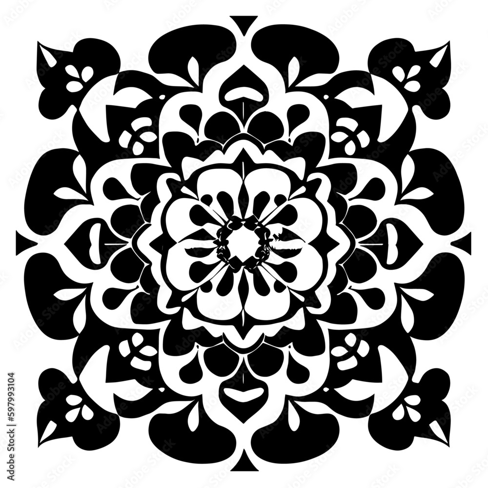 Flower clipart vector design black and white Flower clipart vector design black and white