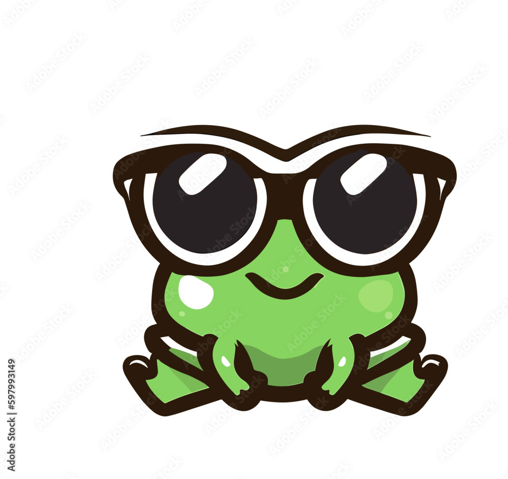 Cool frog with sunglasses logo vector art Cool frog with sunglasses logo vector art