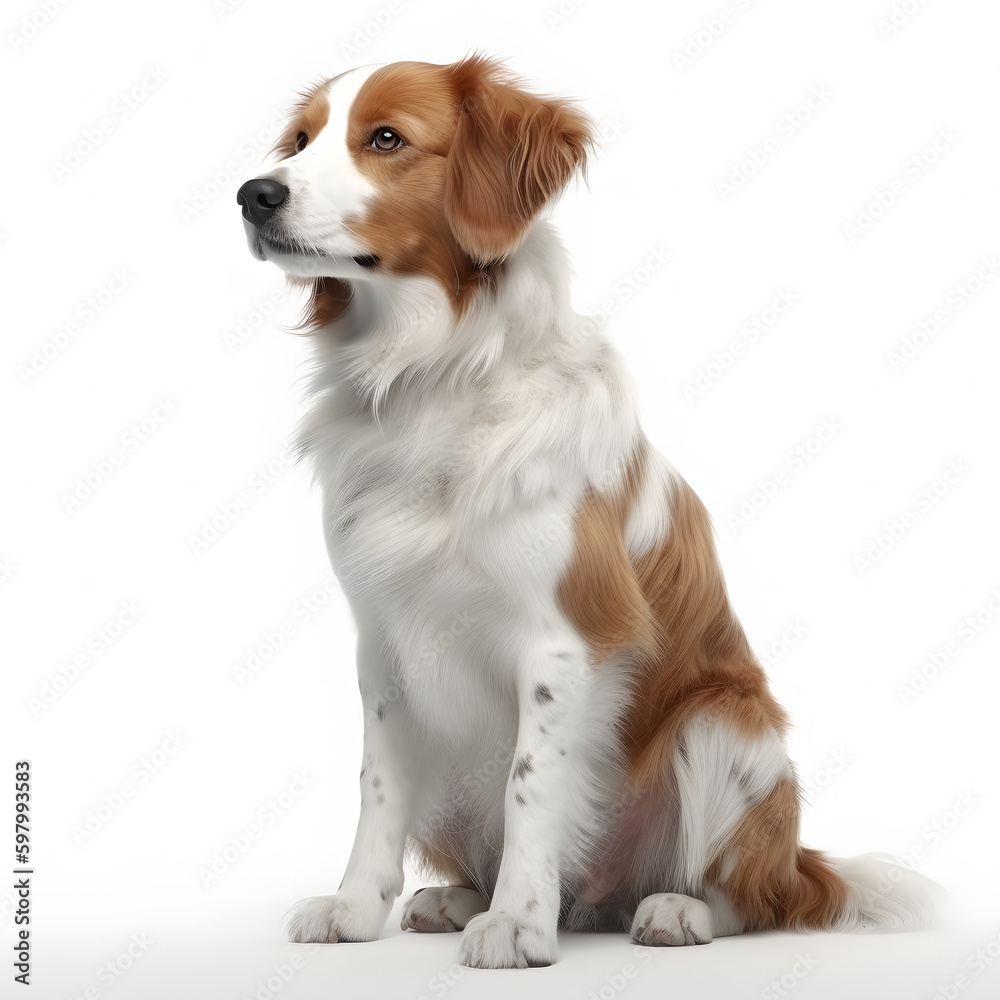 Kooikerhondjeon breed dog isolated on white background
