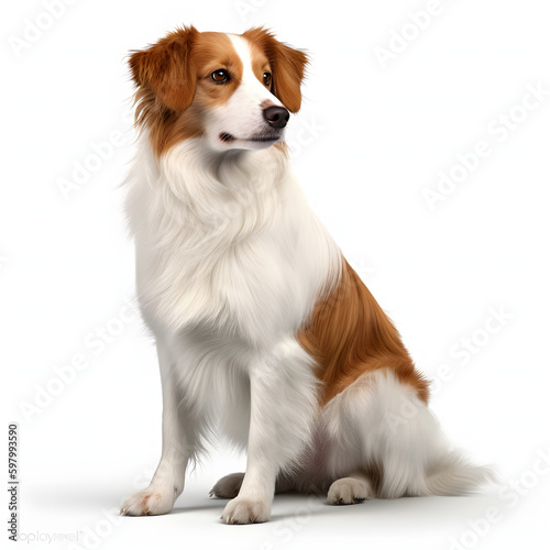 Kooikerhondjeon breed dog isolated on white background
