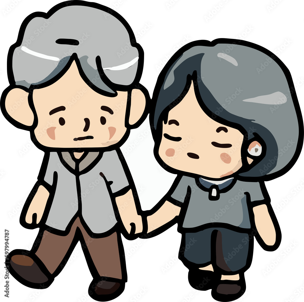 Old people couple are walking together png graphic clipart design Old people couple are walking together png graphic clipart design