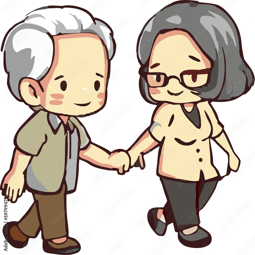 Old people couple are walking together png graphic clipart design Old people couple are walking together png graphic clipart design
