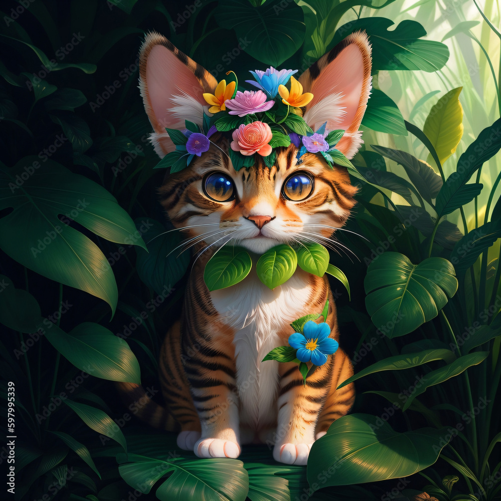 Forest Friend, Cute and Cuddly Creature in their Natural Habitat, cat, kitty, kitten