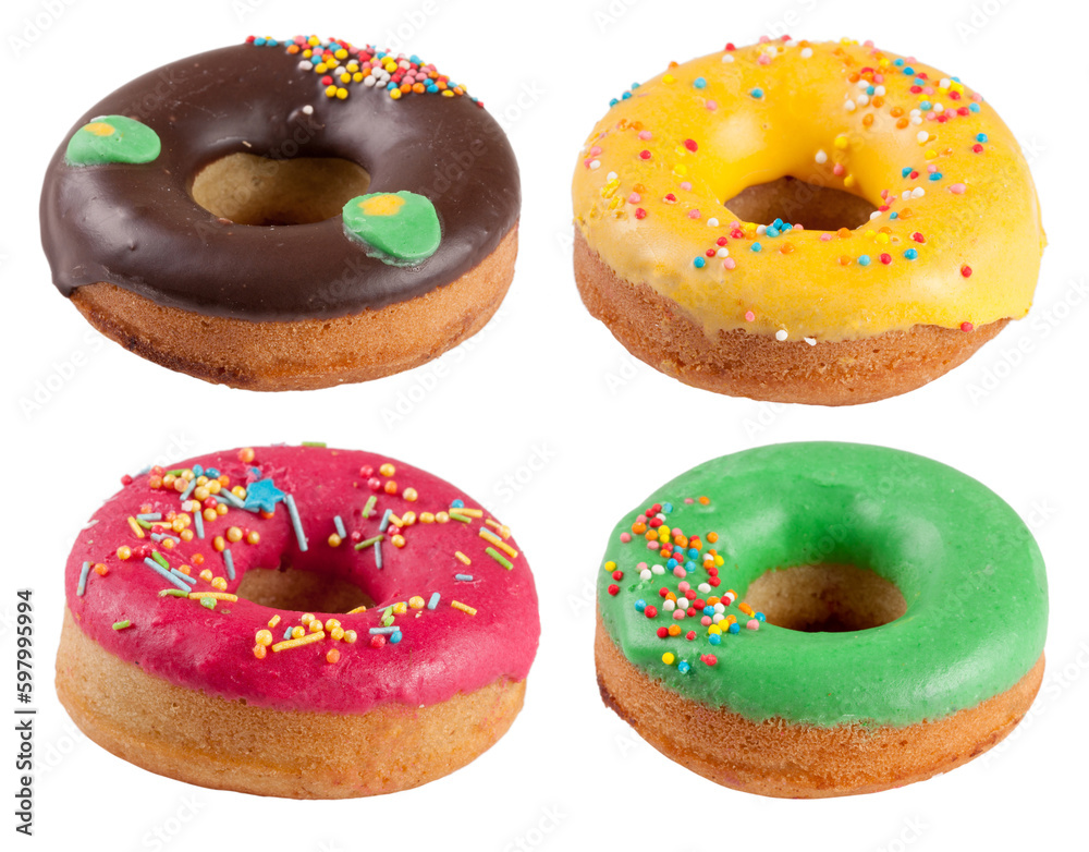pile of glazed donuts isolated on white background Stock Photo | Adobe ...