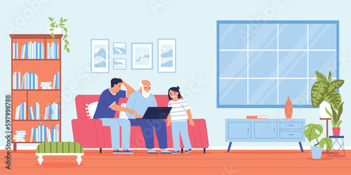 Elderly People Help Background