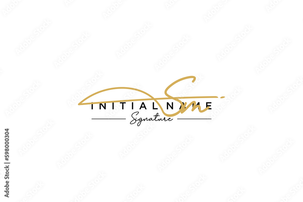 Initial SM signature logo template vector. Hand drawn Calligraphy lettering Vector illustration. Initial SM signature logo template vector. Hand drawn Calligraphy lettering Vector illustration.