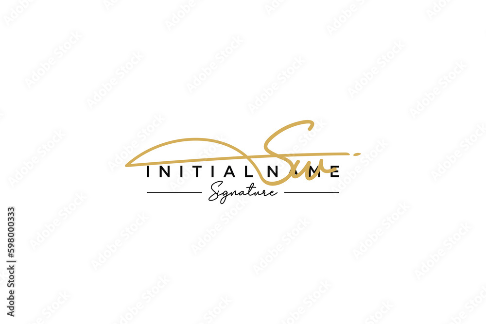 Initial SW signature logo template vector. Hand drawn Calligraphy lettering Vector illustration.