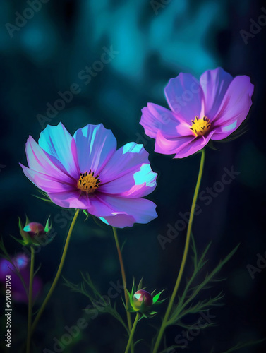 Cheerful Cosmos: A Burst of Color in Your Garden. Generative AI