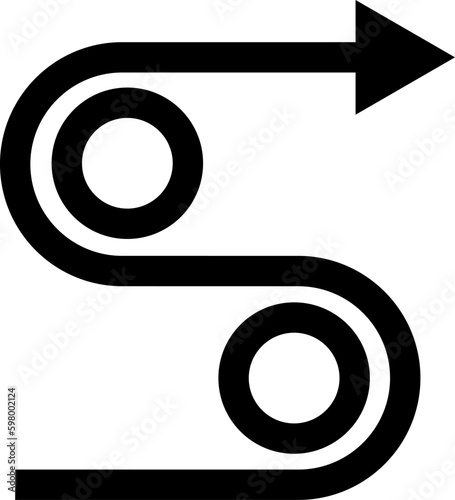 Detour icon in flat style. Bypass symbol for your web site design, logo, app Vector.