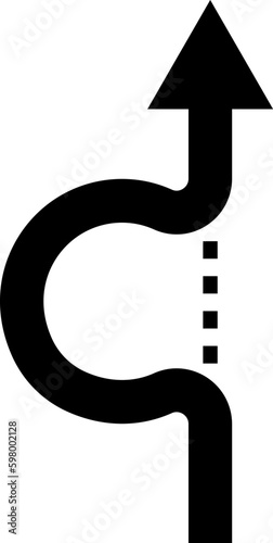 Detour icon in flat style. Bypass symbol for your web site design, logo, app Vector.