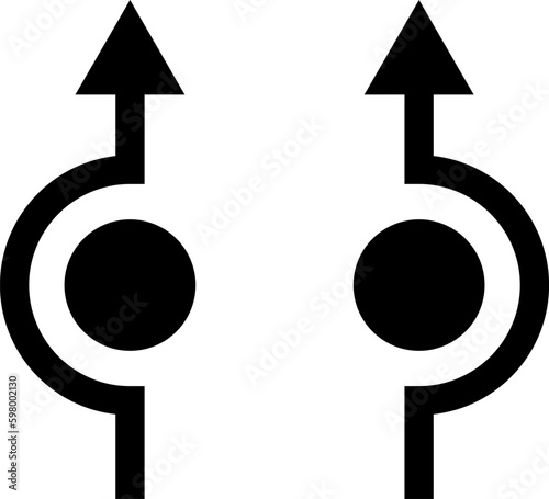 Detour icon in flat style. Bypass symbol for your web site design, logo, app Vector.