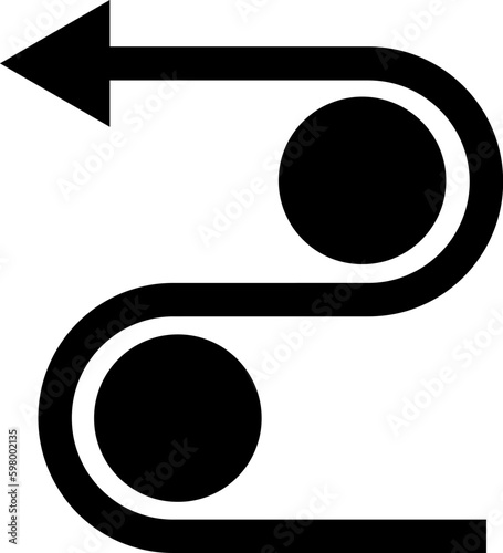 Detour icon in flat style. Bypass symbol for your web site design, logo, app Vector.