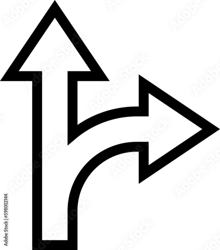Detour icon in flat style. Bypass symbol for your web site design, logo, app Vector.