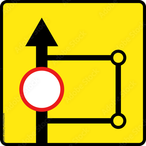 Detour icon in flat style. Bypass symbol for your web site design, logo, app Vector.