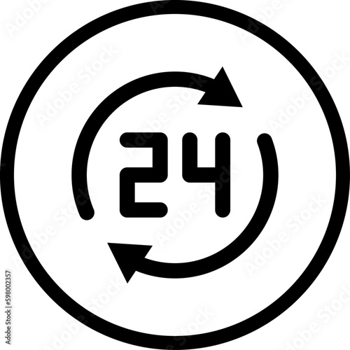 twenty four hour icon vector