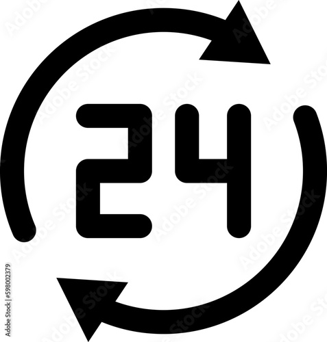 twenty four hour icon vector