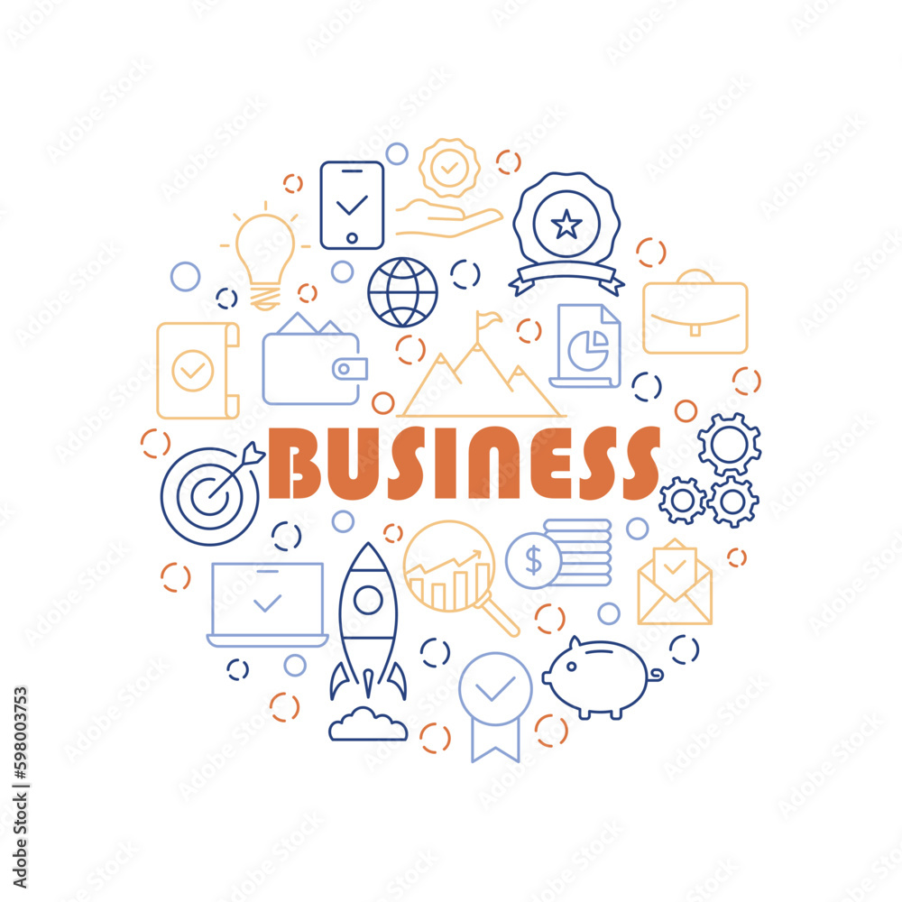Business Icons Circle Shape Background Vector Design. Business Icons Circle Shape Background Vector Design.