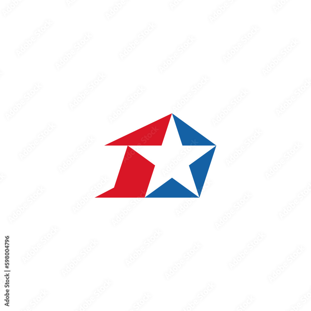 Star number one negative space logo design. Star number one negative space logo design.