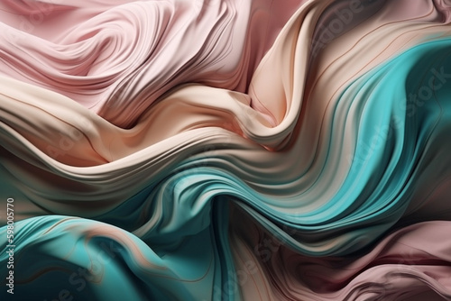 A gentle and dreamy textile with fluid pastel colors, perfect for creating a soft and delicate background. Ai generated.