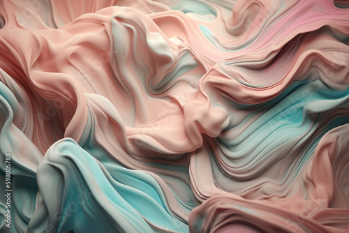 A gentle and dreamy textile with fluid pastel colors, perfect for creating a soft and delicate background. Ai generated.