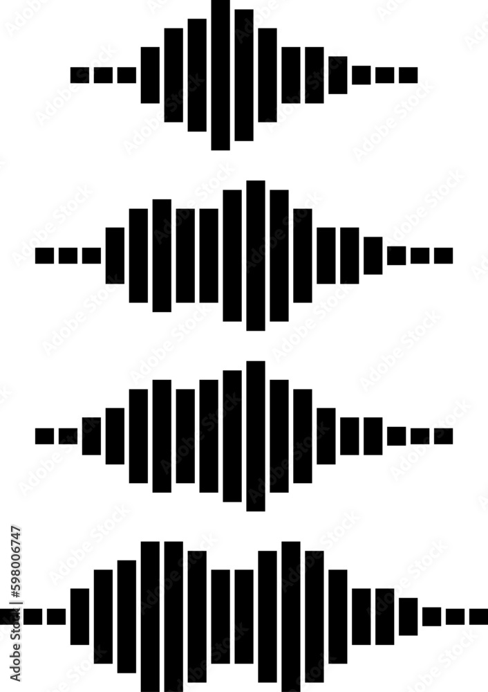 Sound equalizer vector set, music sound equalizer, audio waves, Music equalizer. recording sound equalizer vector illustration