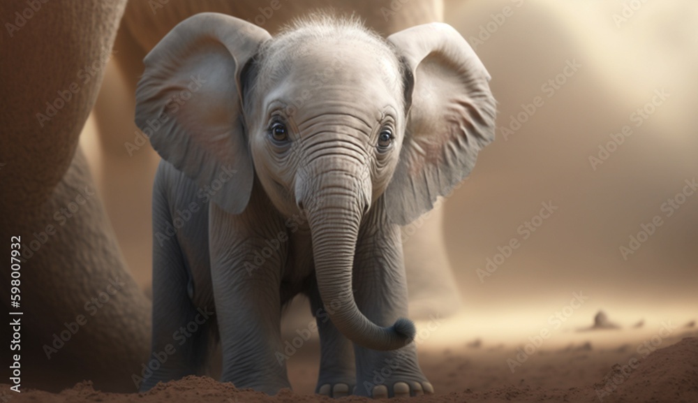 Obraz premium Baby elephant Ai generative