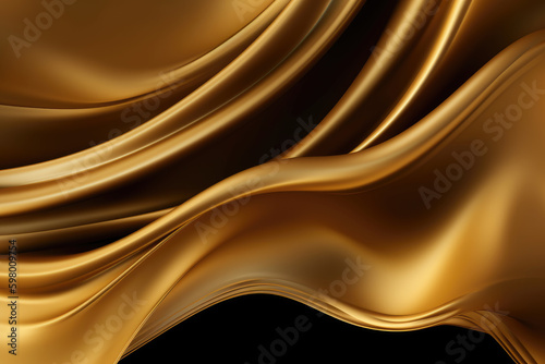 Golden Silk Waves Background