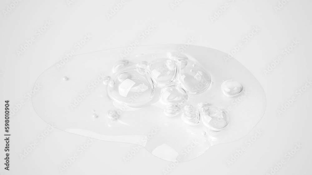 Transparent gel in the form of a large drop with bubbles on a light background. Transparent gel in the form of a large drop with bubbles on a light background.