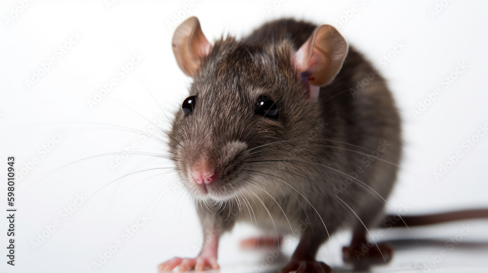 rat on a white background, generative ai rat on a white background, generative ai