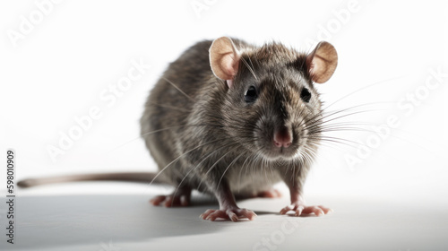 rat on a white background, generative ai