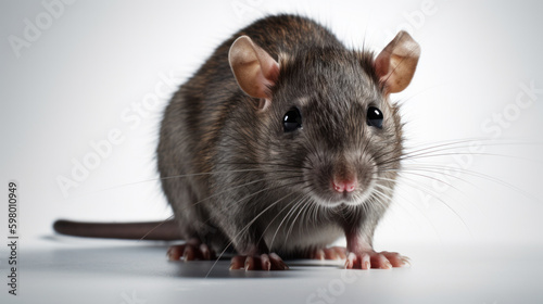 rat on a white background, generative ai