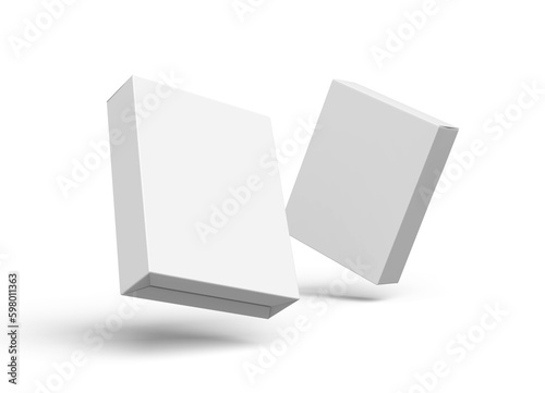 White box isolated on a white background 3d Rendering 