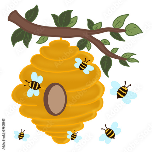 beehive bee and honey