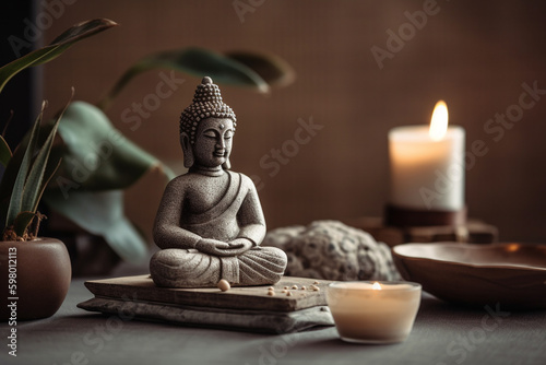 A peaceful and serene image representing the concept of mindfulness and slow living  promoting relaxation  balance  and self-awareness. Ai generated.